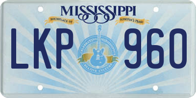 MS license plate LKP960