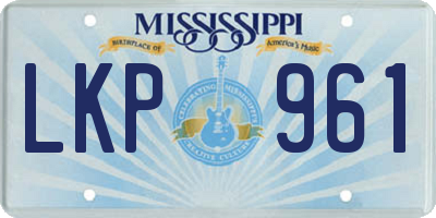 MS license plate LKP961