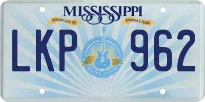 MS license plate LKP962