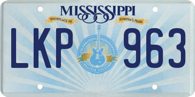 MS license plate LKP963