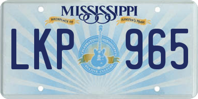 MS license plate LKP965