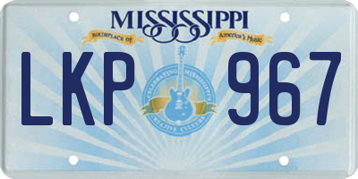 MS license plate LKP967