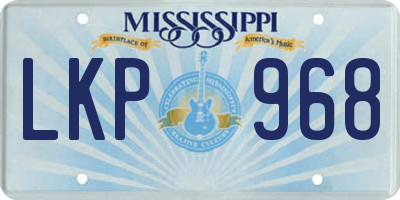 MS license plate LKP968