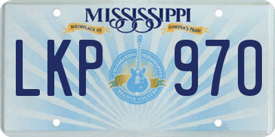 MS license plate LKP970