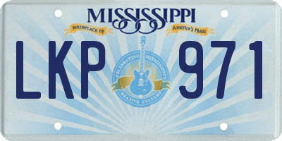 MS license plate LKP971