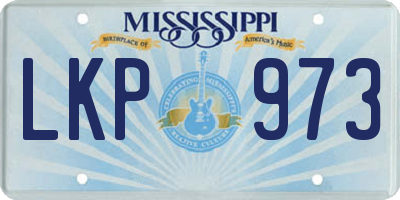 MS license plate LKP973