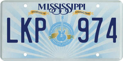 MS license plate LKP974