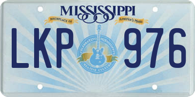 MS license plate LKP976
