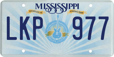 MS license plate LKP977