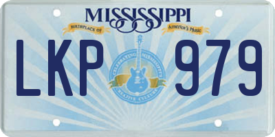 MS license plate LKP979