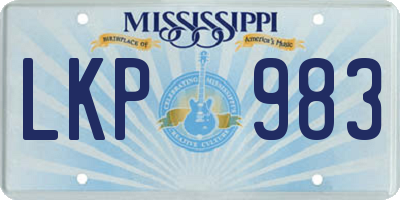 MS license plate LKP983
