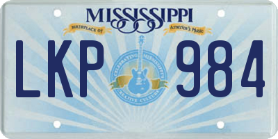 MS license plate LKP984