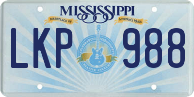 MS license plate LKP988