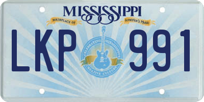 MS license plate LKP991