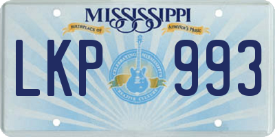 MS license plate LKP993