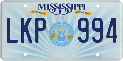 MS license plate LKP994