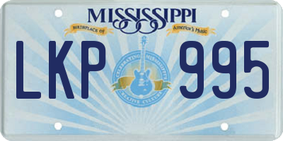 MS license plate LKP995