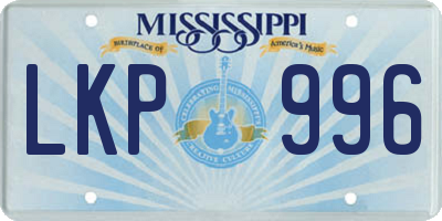 MS license plate LKP996