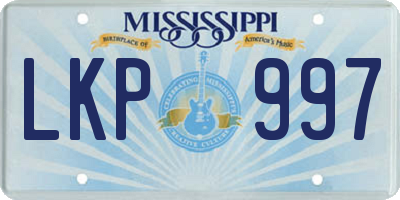 MS license plate LKP997