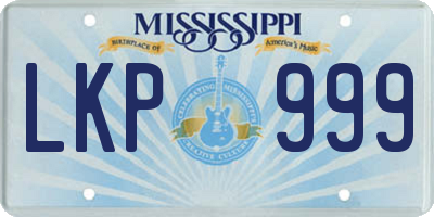 MS license plate LKP999
