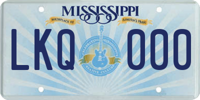 MS license plate LKQ000
