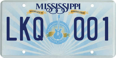 MS license plate LKQ001