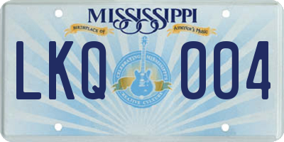 MS license plate LKQ004