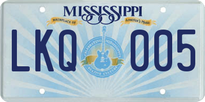 MS license plate LKQ005