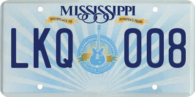 MS license plate LKQ008
