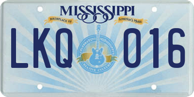 MS license plate LKQ016