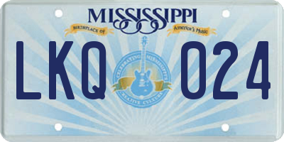 MS license plate LKQ024