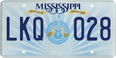 MS license plate LKQ028