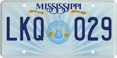 MS license plate LKQ029