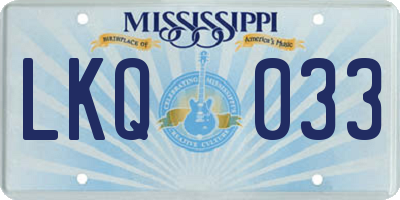 MS license plate LKQ033