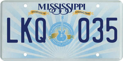 MS license plate LKQ035