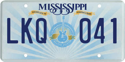 MS license plate LKQ041
