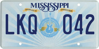 MS license plate LKQ042