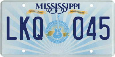 MS license plate LKQ045