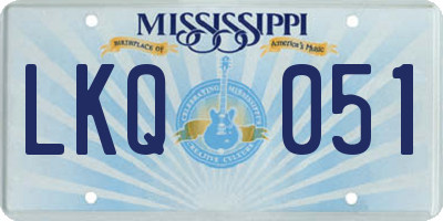 MS license plate LKQ051