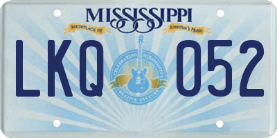 MS license plate LKQ052