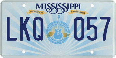MS license plate LKQ057