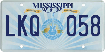 MS license plate LKQ058