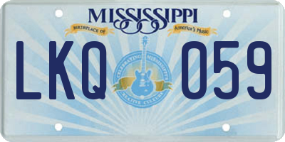 MS license plate LKQ059