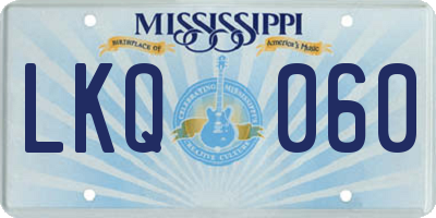 MS license plate LKQ060