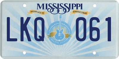 MS license plate LKQ061