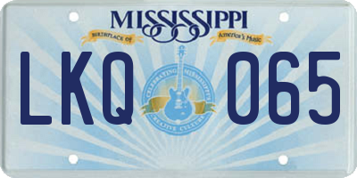 MS license plate LKQ065