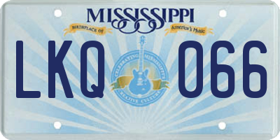 MS license plate LKQ066