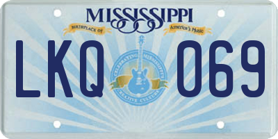MS license plate LKQ069