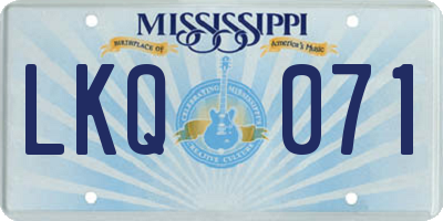 MS license plate LKQ071
