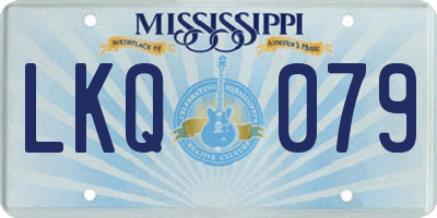 MS license plate LKQ079